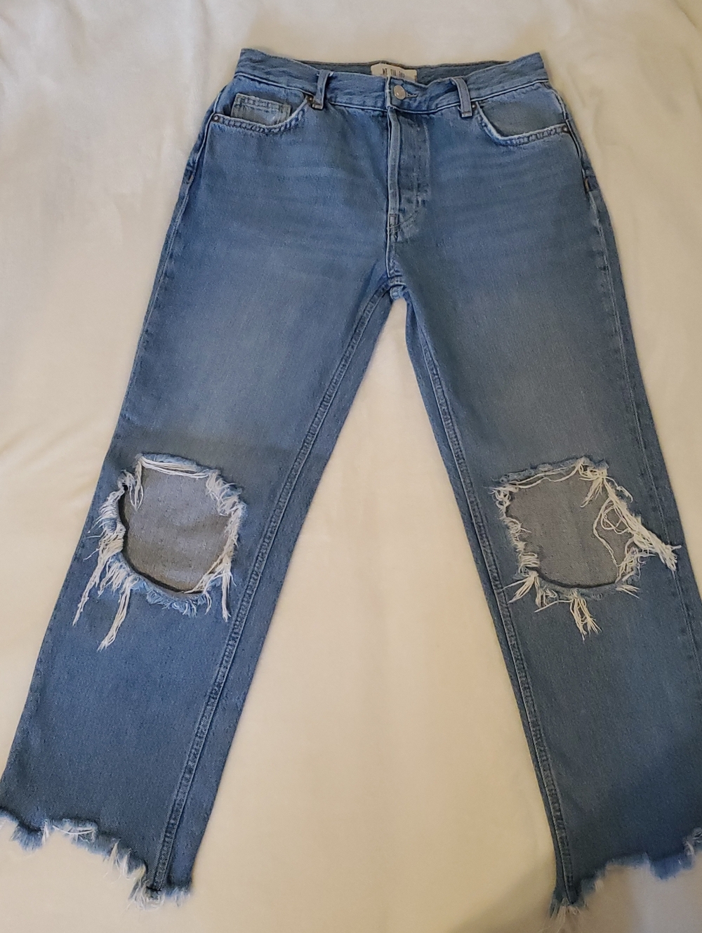 We The Free Women’sLight Blue Distressed Relaxed Jeans